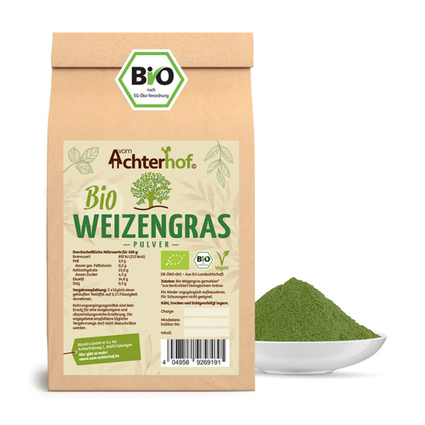 vom Achterhof BIO Weizengras Pulver 500g