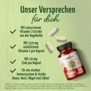 vom Achterhof Vitamin C und Zink Kapseln 120 Kapseln – Bild 4